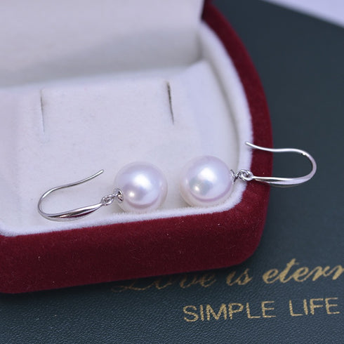 10-11mm Freshwater Pearl & Classic Hoops Earrings - House Of Pearls
