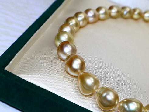11-13mm Golden South Sea Baroque Pearl Strand - Necklaces made with hand-selected pearls from House of Pearls