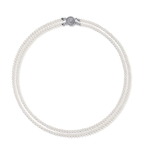 3-4mm Dainty White Freshwater Pearl Dual Strand Necklace - Necklaces made with hand-selected pearls from House of Pearls