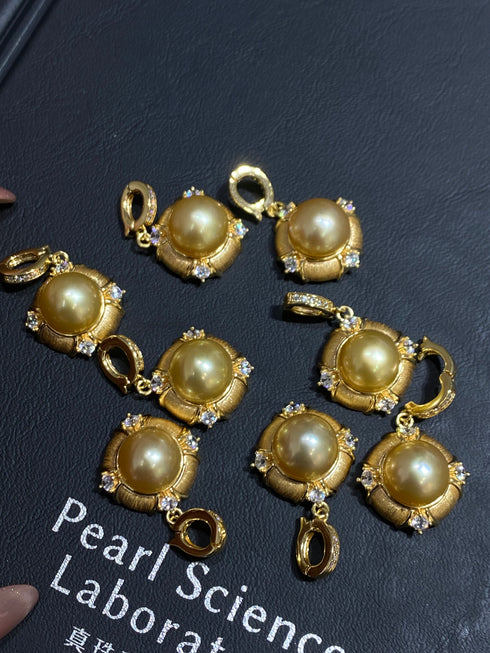 10-11mm South Sea Golden Pearl Buccellati-Inspired Pendant Necklace