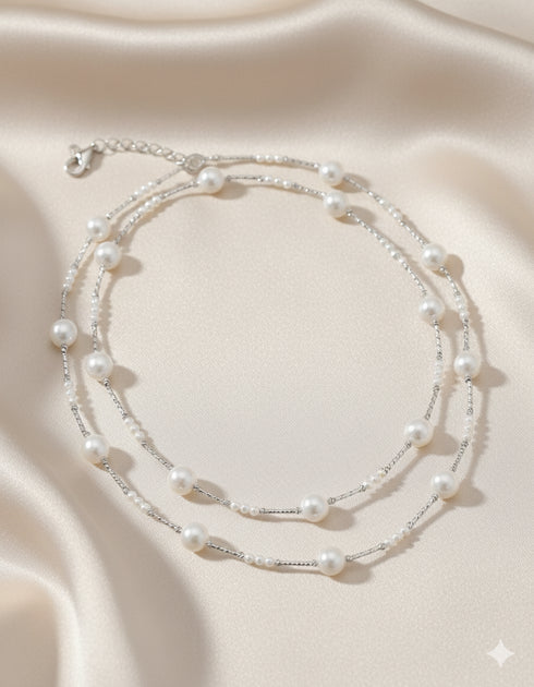 32-Inch Freshwater Pearl Beaded Spacers Necklace - Necklaces made with hand-selected pearls from House of Pearls