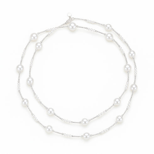 32-Inch Freshwater Pearl Beaded Spacers Necklace - Necklaces made with hand-selected pearls from House of Pearls
