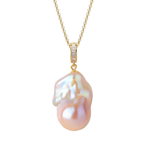 Large Pink Baroque Pearl Pendant Necklace - Necklaces made with hand-selected pearls from House of Pearls