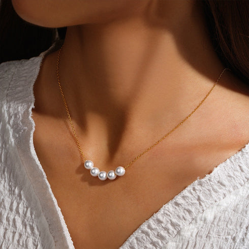 6-7mm Smile White Freshwater Pearl Necklace - House Of Pearls