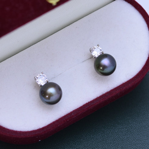 Sasha Button Freshwater Pearl Stud Earrings Different Colors - House Of Pearls