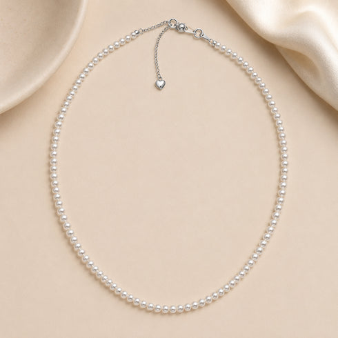 Pearl strand necklace, 4–5mm Aurora White freshwater pearls, House Of Pearls - JG