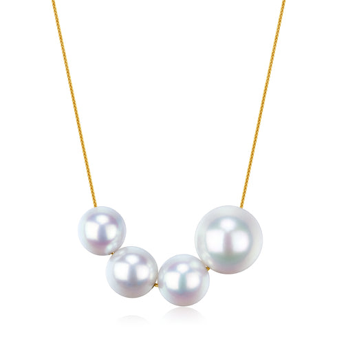 4-9mm White Akoya Pearl Pendant Necklace 18K Gold - Necklaces made with hand-selected pearls from House of Pearls