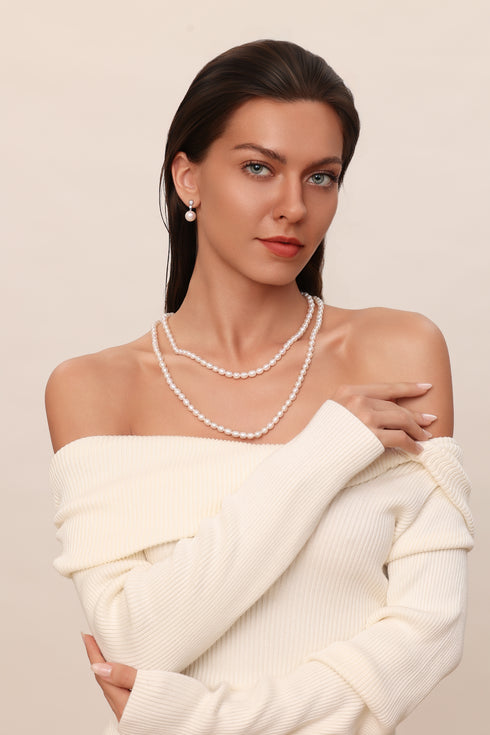 43-Inch Long Freshwater Pearl Endless Necklace