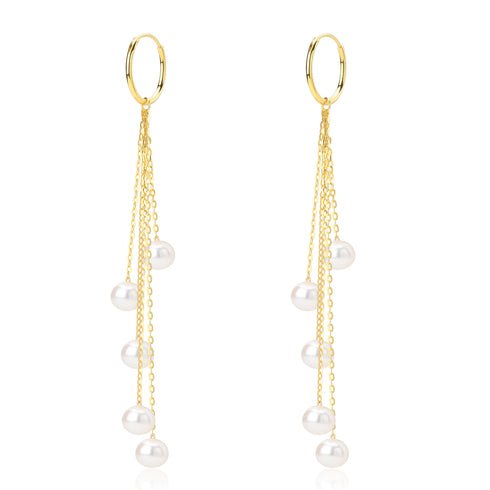 5-6mm Freshwater Pearl & Saskia Earrings - Earrings made with hand-selected pearls from House of Pearls
