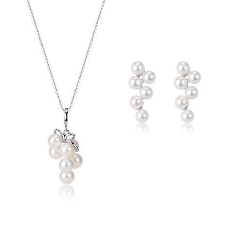 5-6mm Freshwater Pearls Grapes Pendant & Earrings Set - Sets made with hand-selected pearls from House of Pearls