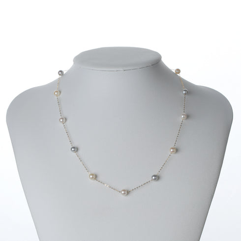 Akoya Three-Color Pearl Tincup Necklace