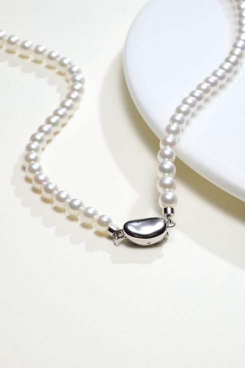 AAA Grade 5.5-6mm Akoya Pearl Strand Necklace with silver clasp