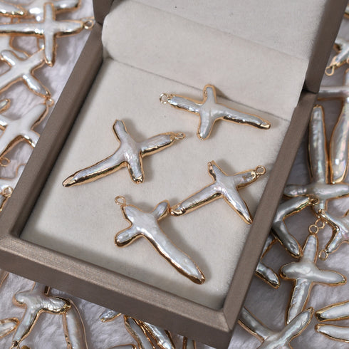 Large Cross Pearl Pendant - House Of Pearls