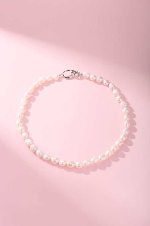 9-10mm White Baroque Pearl Necklace - House Of Pearls