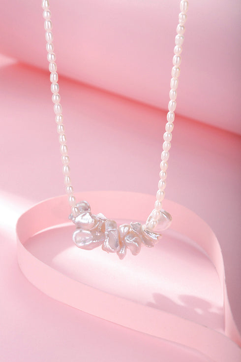 Keshi Freshwater Pearl Butterfly Pendant Collar Necklace - House Of Pearls