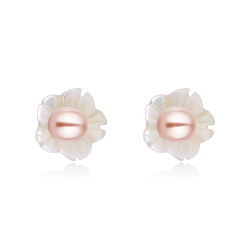 6-7mm Floral Freshwater Pearl Ear Stud Earrings - Earrings made with hand-selected pearls from House of Pearls