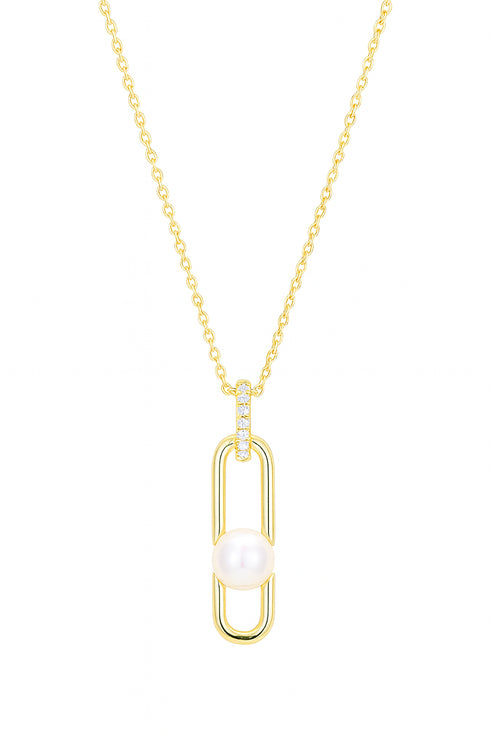 6-7mm Freshwater Pearl Link Pendant Necklace - Necklaces made with hand-selected pearls from House of Pearls
