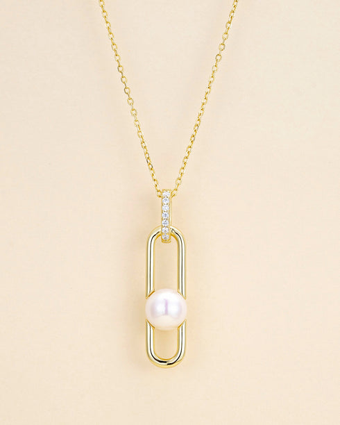 6-7mm Freshwater Pearl Link Pendant Necklace - Necklaces made with hand-selected pearls from House of Pearls