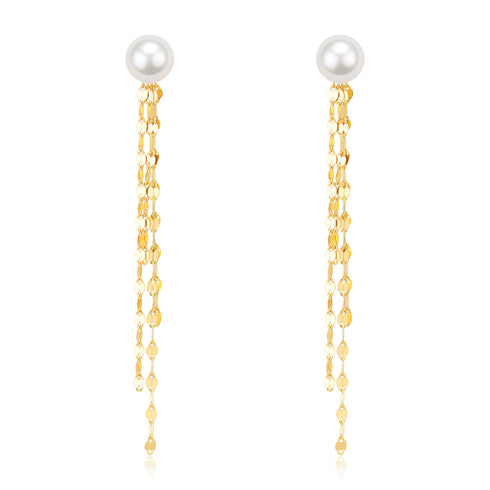 6-7mm Freshwater Pearl & Tassel Earrings - Earrings made with hand-selected pearls from House of Pearls