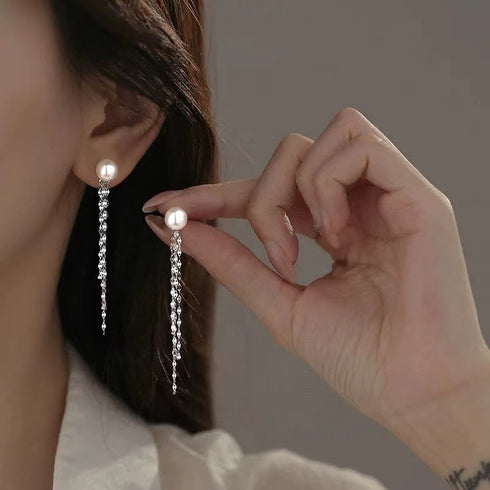 6-7mm Freshwater Pearl & Tassel Earrings - Earrings made with hand-selected pearls from House of Pearls