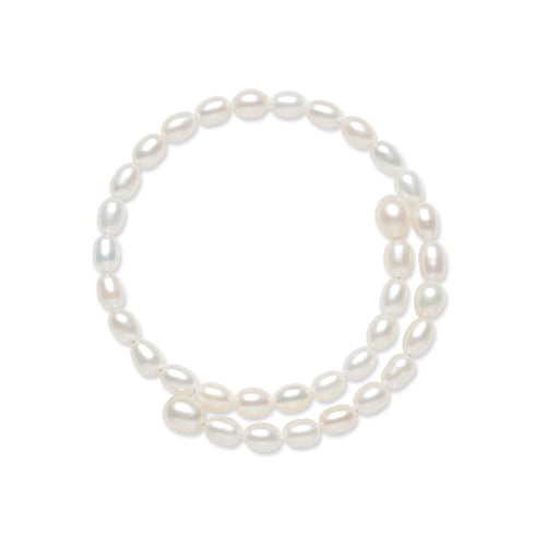 6-7mm Freshwater Rice Pearls Bracelet in cream-white