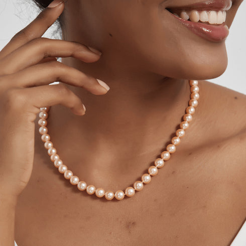 6-7mm Pink Freshwater Pearl Necklace - Necklaces made with hand-selected pearls from House of Pearls