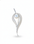 6-7mm Silver Blue Akoya Pearl Leaf Brooch - Brooch made with hand-selected pearls from House of Pearls