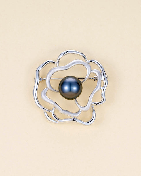6–7mm Tahitian Pearl Rose Brooch - Brooch made with hand-selected pearls from House of Pearls