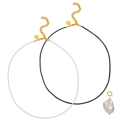 Baroque Pearl Leather Cord Necklace - House Of Pearls