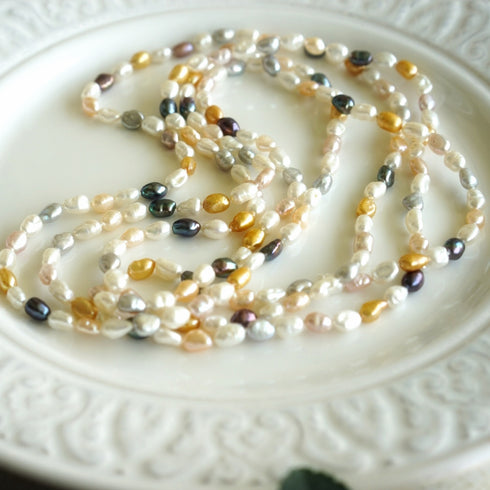 68-inch Multicolor Keshi Freshwater Pearl Rope Necklace - Necklaces made with hand-selected pearls from House of Pearls