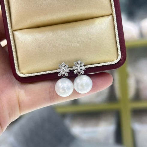 10-11mm Snowflake Freshwater Pearl Earrings
