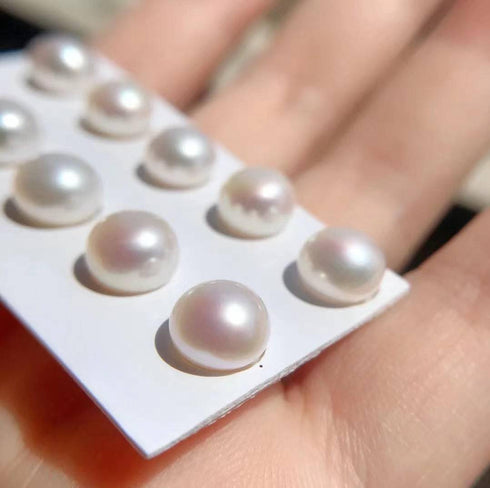 7-8mm Classic Button Freshwater Pearl Stud Earrings - Earrings made with hand-selected pearls from House of Pearls