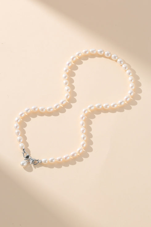 7-8mm Freshwater Pearl Bow Pendant Necklace - Necklaces made with hand-selected pearls from House of Pearls