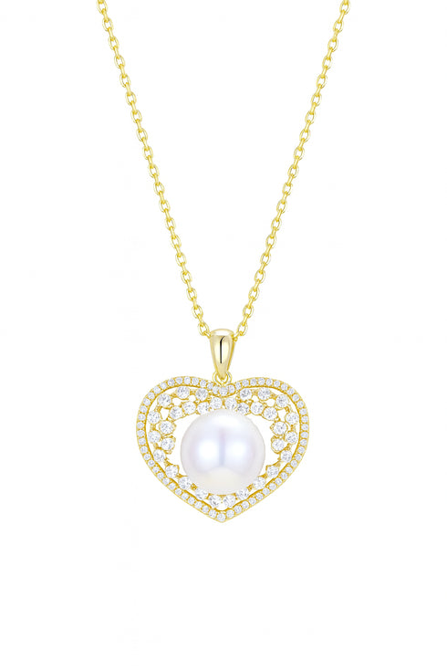 7–8mm Freshwater Pearl Heart Pendant Necklace - Necklaces made with hand-selected pearls from House of Pearls