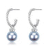 7-8mm Silver Blue Akoya Pearl Open Hoop Earrings - Earrings made with hand-selected pearls from House of Pearls