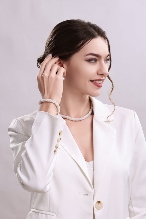 2-3mm White Freshwater Pearls Necklace with Magnetic Lock - House Of Pearls