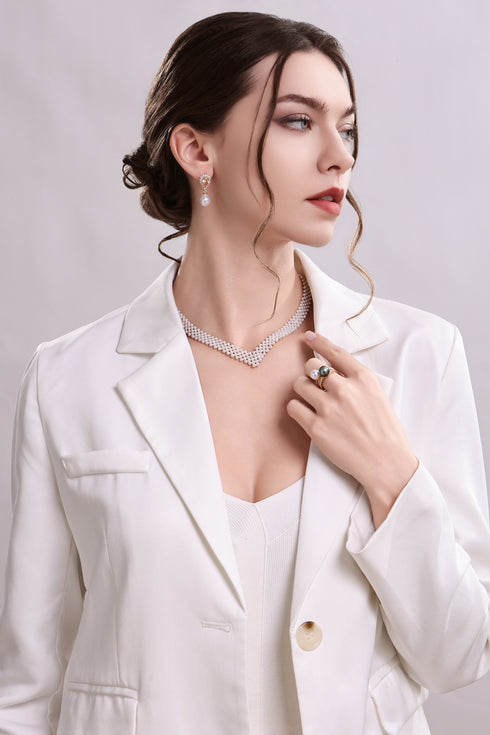 Baroque Edison Pearl Zirconia Earrings - House Of Pearls