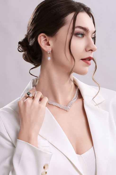 Baroque Edison Pearl Zirconia Earrings - House Of Pearls