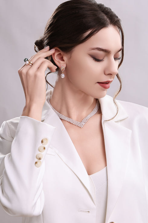 Baroque Edison Pearl Zirconia Earrings - House Of Pearls