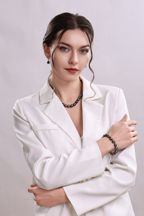 10-11mm Classic Hoop Tahitian Pearl Earrings - House Of Pearls