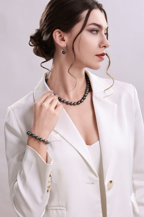 10-11mm Classic Hoop Tahitian Pearl Earrings - House Of Pearls