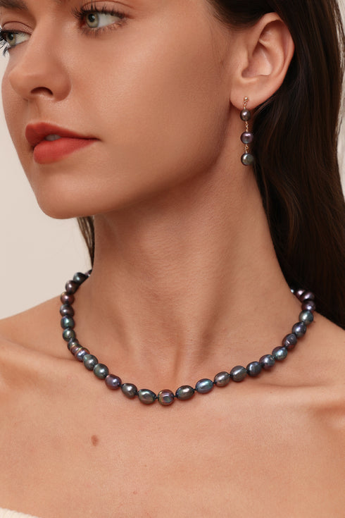 Peacock Color Baroque Freshwater Pearl Necklace Multiple Lengths