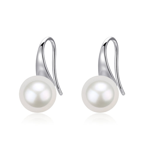 8–9mm Akoya White Pearl Hook Earrings