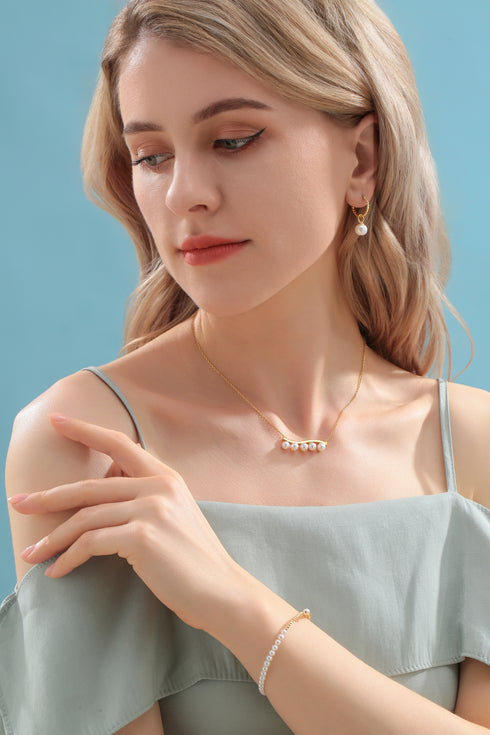 8-9mm Freshwater Pearl & Twist Hoop Detachable Earrings - Earrings made with hand-selected pearls from House of Pearls