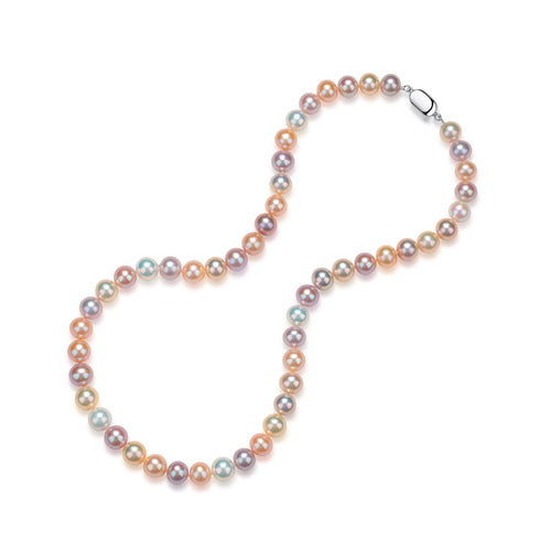 8-9mm Multicolor Freshwater Pearl Strand Necklace - AAAA Quality - Necklaces made with hand-selected pearls from House of Pearls