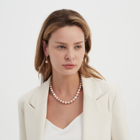 Pearl strand necklace 8-9mm multicolor freshwater pearls, House Of Pearls AAAA quality