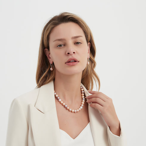 8-9mm Multicolor Freshwater Pearl Strand Necklace - AAAA Quality - Necklaces made with hand-selected pearls from House of Pearls