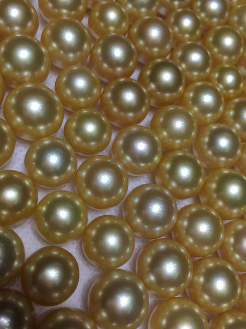 Triple Accent Golden South Sea Pearl 18K Gold Pendant Necklace