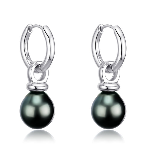 9-10mm Baroque Tahitian Pearl Hoop Earrings - Earrings made with hand-selected pearls from House of Pearls