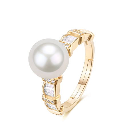 9-10mm Freshwater Pearl & Amanda Ring - Rings made with hand-selected pearls from House of Pearls
